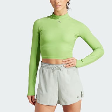 Kvinder Fitness Og Træning Grøn HIIT HEAT.RDY Long Sleeve Crop T-shirt