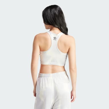 Adidas Originals Trefoil Moments sports bra in lilac and mint