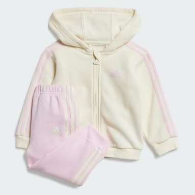 Infants Sportswear Beige Essentials Full-Zip Hooded Jogger Set