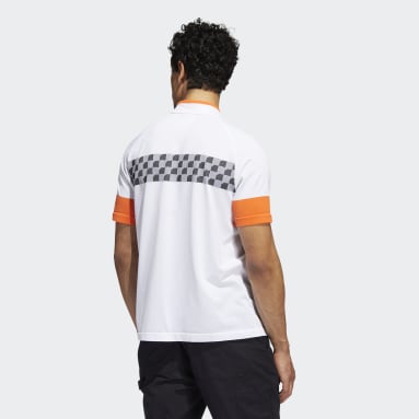 Polo à carreaux Adicross blanc Hommes Golf