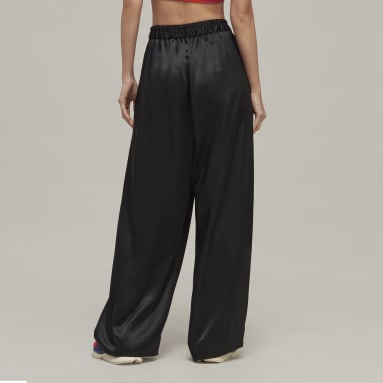 Pantalon jambes larges Y-3 Tech Silk Noir Femmes Y-3