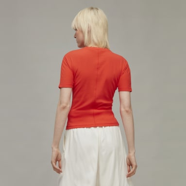 Women's Y-3 Red Y-3 Fitted Short Sleeve Tee