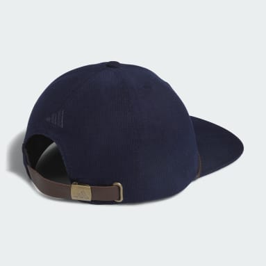 Men Golf Blue Leather Cord Corduroy Hat