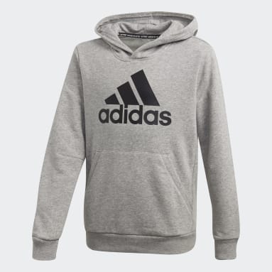 Sweat-shirt à capuche Must Haves Badge of Sport Gris Garçons Sportswear
