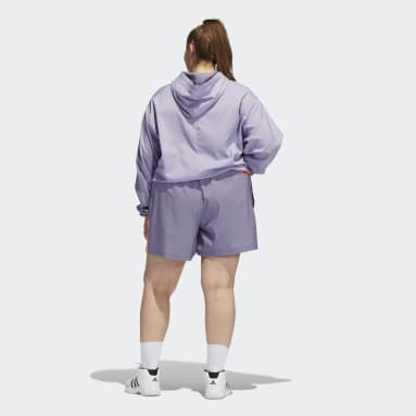 Women Basketball Purple Hoop York City Pinned Shorts (Plus Size)