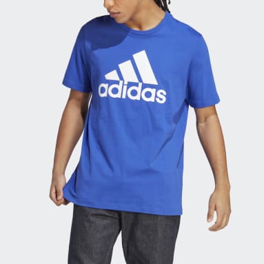 Mænd Sportswear Blå Essentials Single Jersey Big Logo T-shirt