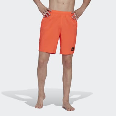 Shorts de Natación Color Sólido Largo Clásico Rojo Hombre Sportswear