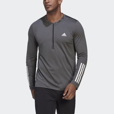 T-shirt à manches longues zip 1/4 Training Noir Hommes Fitness Et Training