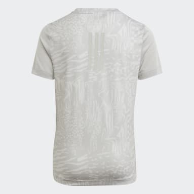AEROREADY 3-Stripes Allover Print T-skjorte, barn Hvit
