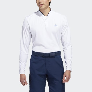 남성 Golf White 긴팔 폴로 셔츠