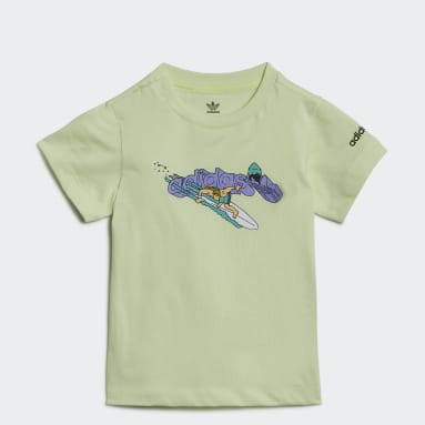 T-shirt Graphic Stoked Beach Verde Bambini Originals