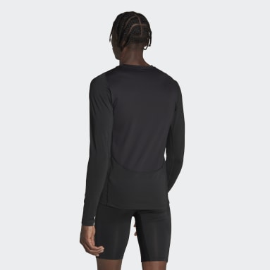 Playera Techfit AEROREADY Manga Larga Negro Hombre Fútbol