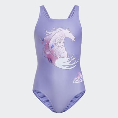 Girls Swimming Purple Frozen 2 Swimsuit