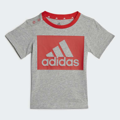 Conjunto Remera y Shorts Essentials Gris Niño Sportswear