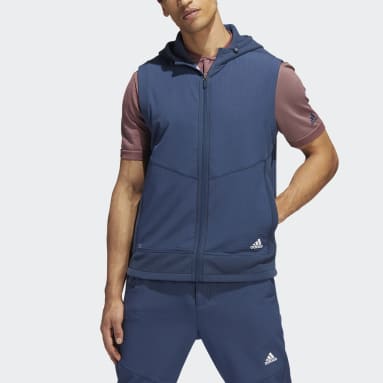 남성 Golf Blue 스테이트먼트 풀집 후드 베스트
