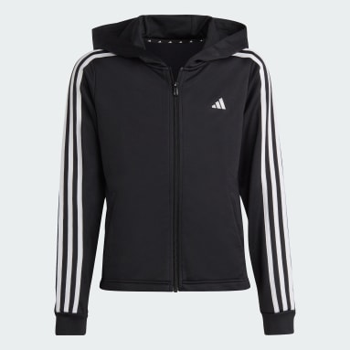 Casaco com Capuz AEROREADY 3-Stripes Train Essentials Preto Raparigas Ginásio E Treino