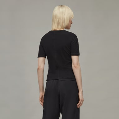 Women y_3 Black FITTED SS TEE