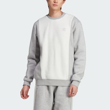 Sweat-shirt ras-du-cou Essentials+ Trefoil Reverse Material gris Hommes Originals