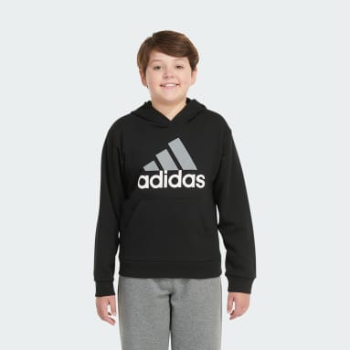 Youth Training Black Long Sleeve Essential Fleece Hoodie (Extended Size)