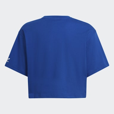 T-shirt adicolor Cropped Blu Ragazza Originals