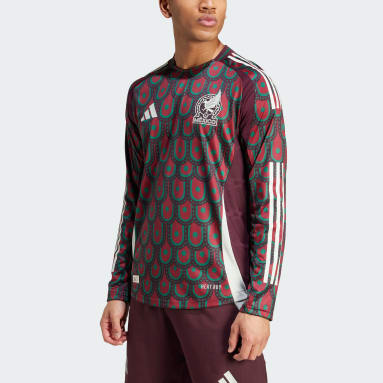 Men's Soccer Multicolor Mexico 24 Long Sleeve Home Authentic Jersey