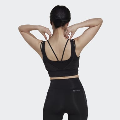 Sujetador Powerimpact Training Medium-Support Shiny Negro Mujer Gimnasio Y Entrenamiento
