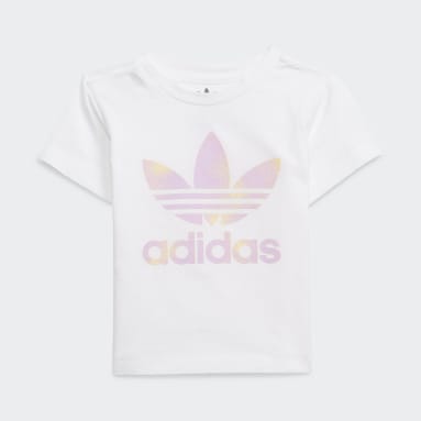 Dievčatá Originals biela Súprava Graphic Logo Shorts and Tee