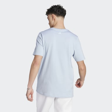 Men Sportswear Blue Essentials Single Jersey Big Logo Tee