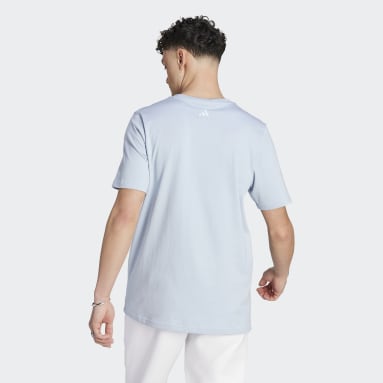 Remera Essentials Logo Grande Tejido Jersey Azul Hombre Sportswear