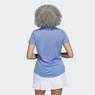 Women Golf Blue Space-Dyed Short Sleeve Polo Shirt