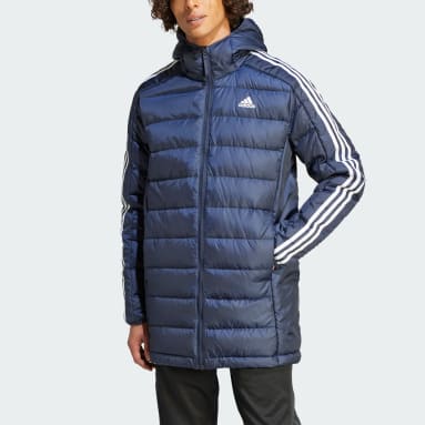 Mænd Sportswear Blå Essentials 3-Stripes Light Down Hooded parka