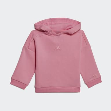 Girls Sportswear Pink Hooded Fleece Tracksuit