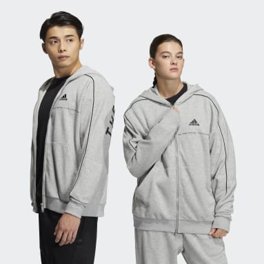 Gym & Training Grey 워딩 루즈 핏 프렌치 테리 풀집 후디