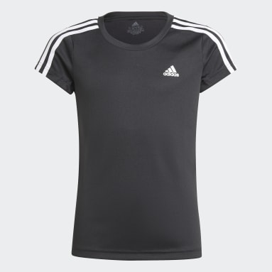 Girls sportswear Black Designed 2 Move 3-Stripes Tee