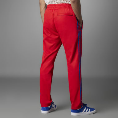 Mens Red Velour Track Pants | Sweatpants | Sweatsedo