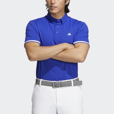 남성 Golf Blue 스테이트먼트 펀칭 폴로 셔츠