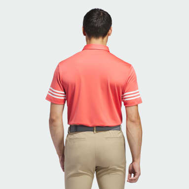 Men Golf Red 3-Stripes Polo Shirt