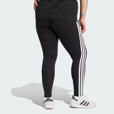 Essentials 3-Stripes Cotton Plus Size tights