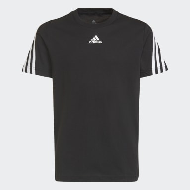 Jungen Sportswear Future Icons 3-Streifen T-Shirt Schwarz