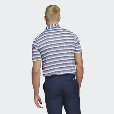 Two-Color Striped Polo Shirt Niebieski
