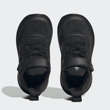 Kids Sportswear Black FortaRun 2.0 Cloudfoam Elastic Lace Top Strap Shoes