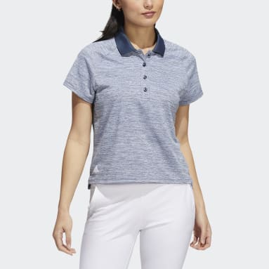 Women Golf Blue Mélange Polo Shirt