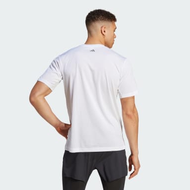 남성 Training White HIIT 그래픽 슬로건 트레이닝 티