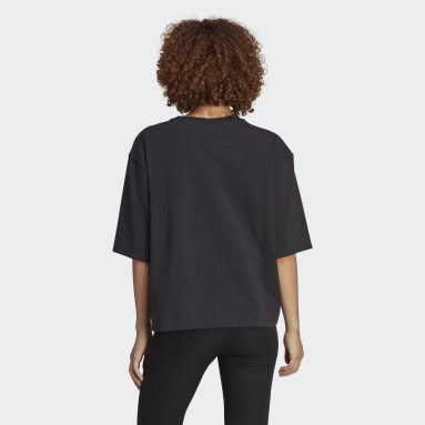 Women Originals Black Originals Houndstooth Trefoil Infill Tee