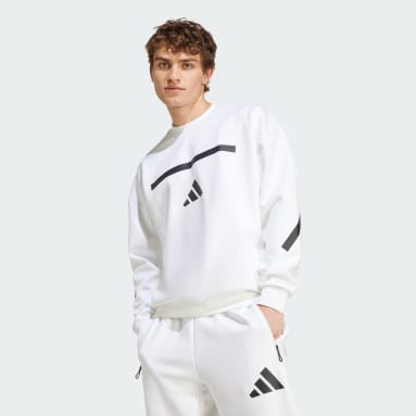 Adidas white sweatshirt mens 2025