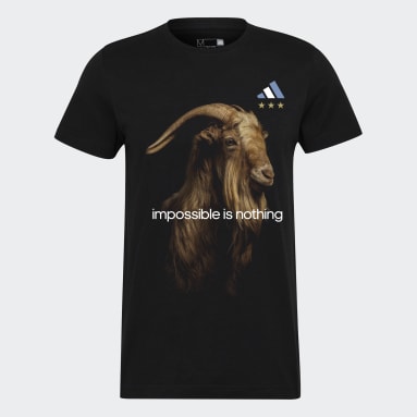 Fotboll Svart Messi Football Goat Graphic T-shirt