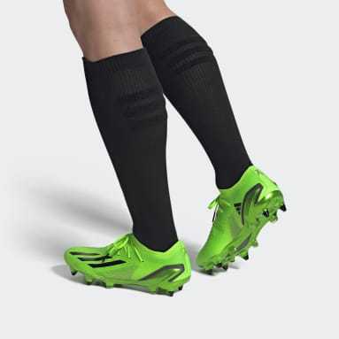 Bota de fútbol X Speedportal.1 césped natural húmedo Verde Mujer Fútbol