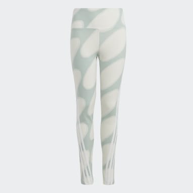 Girls Sportswear White Marimekko Allover Print Cotton Tights