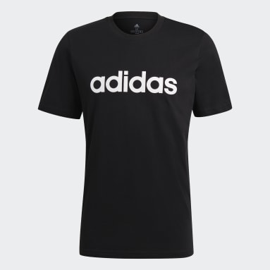Camiseta Essentials Logo Lineal Bordado Negro Hombre Sportswear