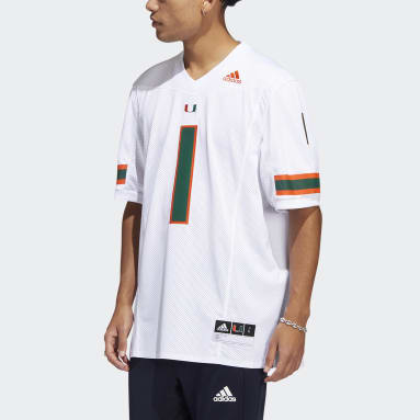 Men's adidas #1 White Miami Hurricanes Team Premier Football Jersey